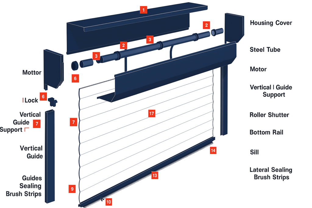 parts of a roller shutter