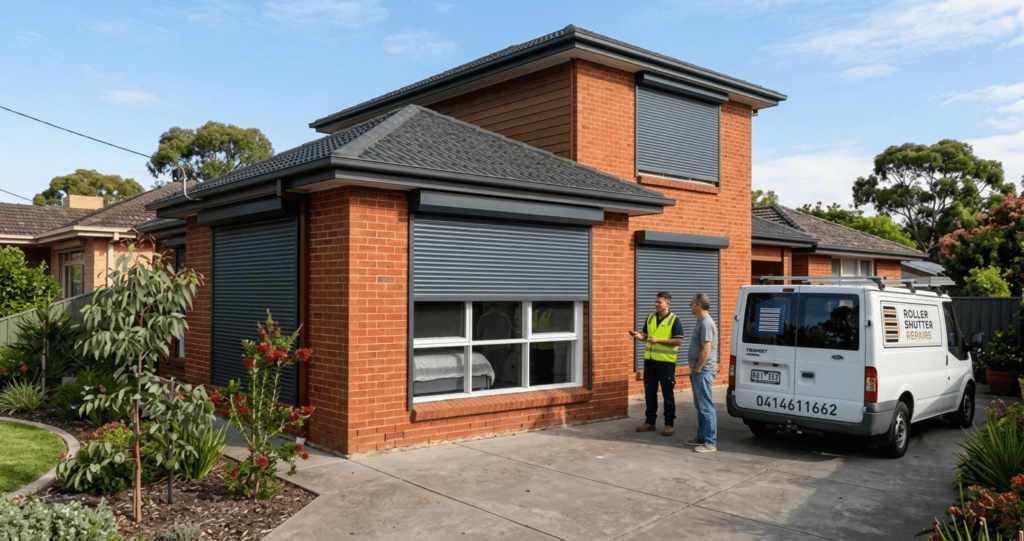 roller shutters installed on windows
