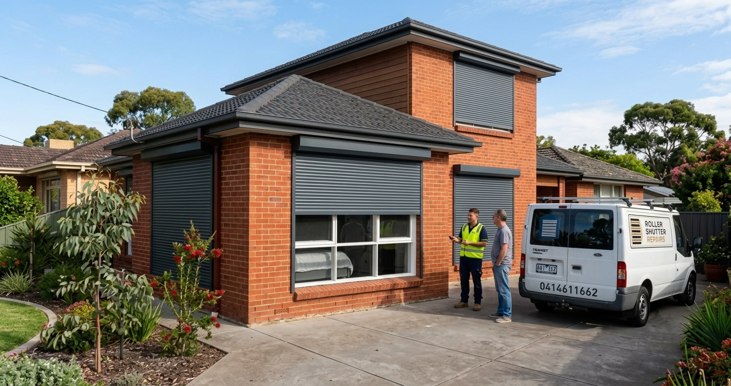 roller shutters installed on windows